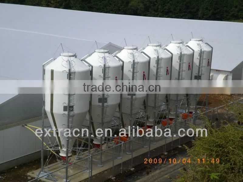Flat and hopper bottom poultry feed silo