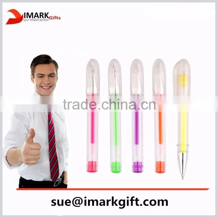 Factory price solid color promotional glitter gel pen mini glitter plastic barrel gel ink pen