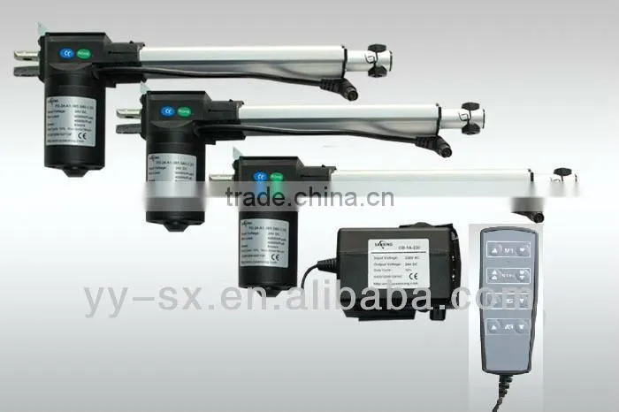 3 actuators for bed with one control box and handset