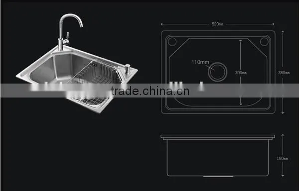 Hand made sinks made in china, Single Stainless Steel Kitchen Sink,apartment size kitchen sinks
