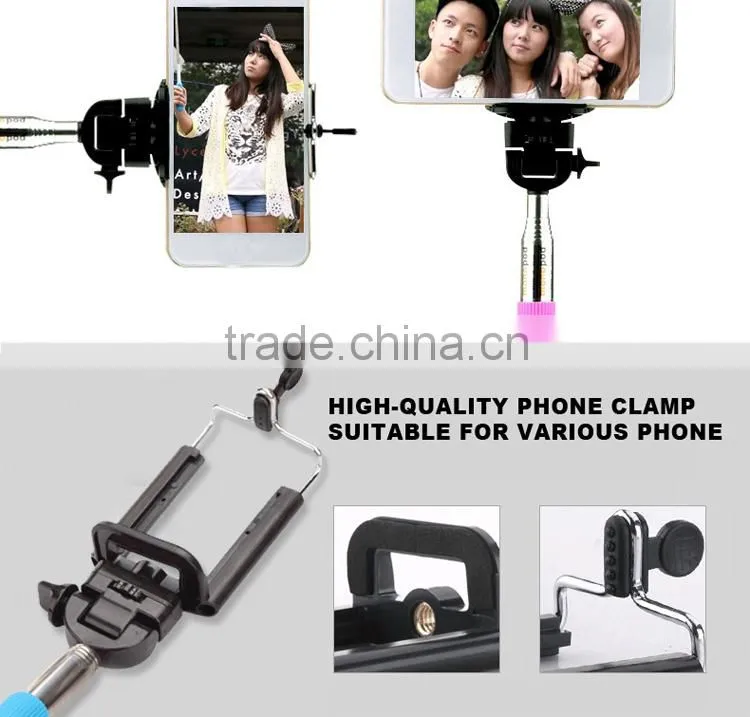 2015 new stick selfie with bluetooth custom selfie-stick for cell phone
