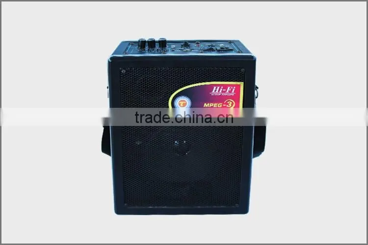 iron grill speaker powerful amplifier 2.0 cheap price wooden full range speaker with rechargeable battery
