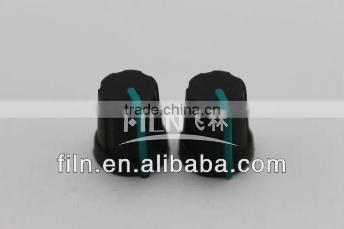 black miniature round bakelite door knobs