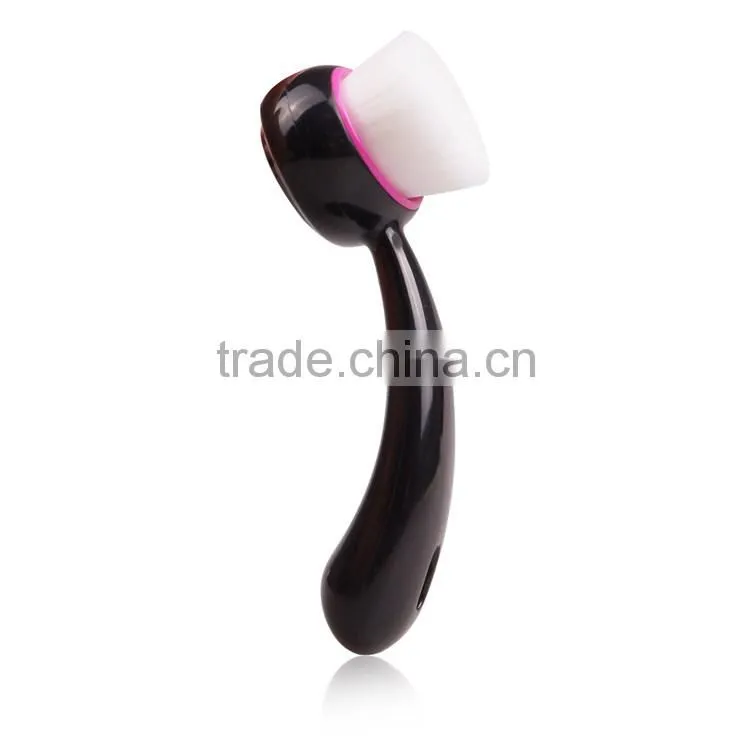 Auspicious shape face brush with ABS white facial cleansing brush