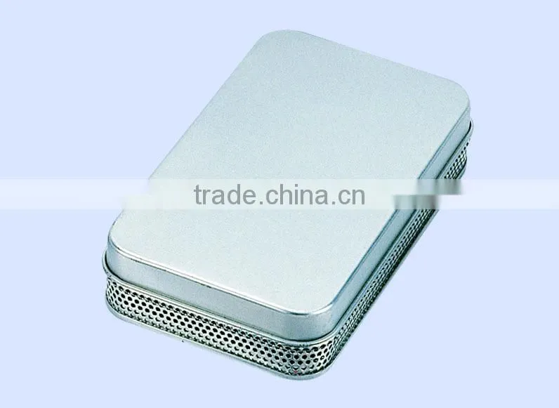 Size 125*72*25mm holes on body tin gift box mini tin box