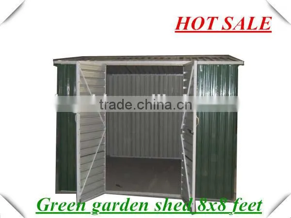 Hot sale green garden shed 8x8 feet