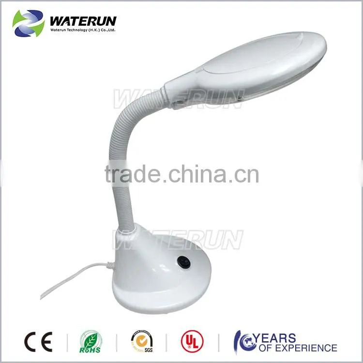 Flexible arm desktop 4" magnifying glass lamp with LED
