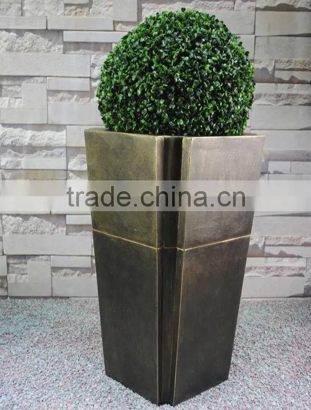 Garden Black Gold Resin Flower Multifunction Square Pot
