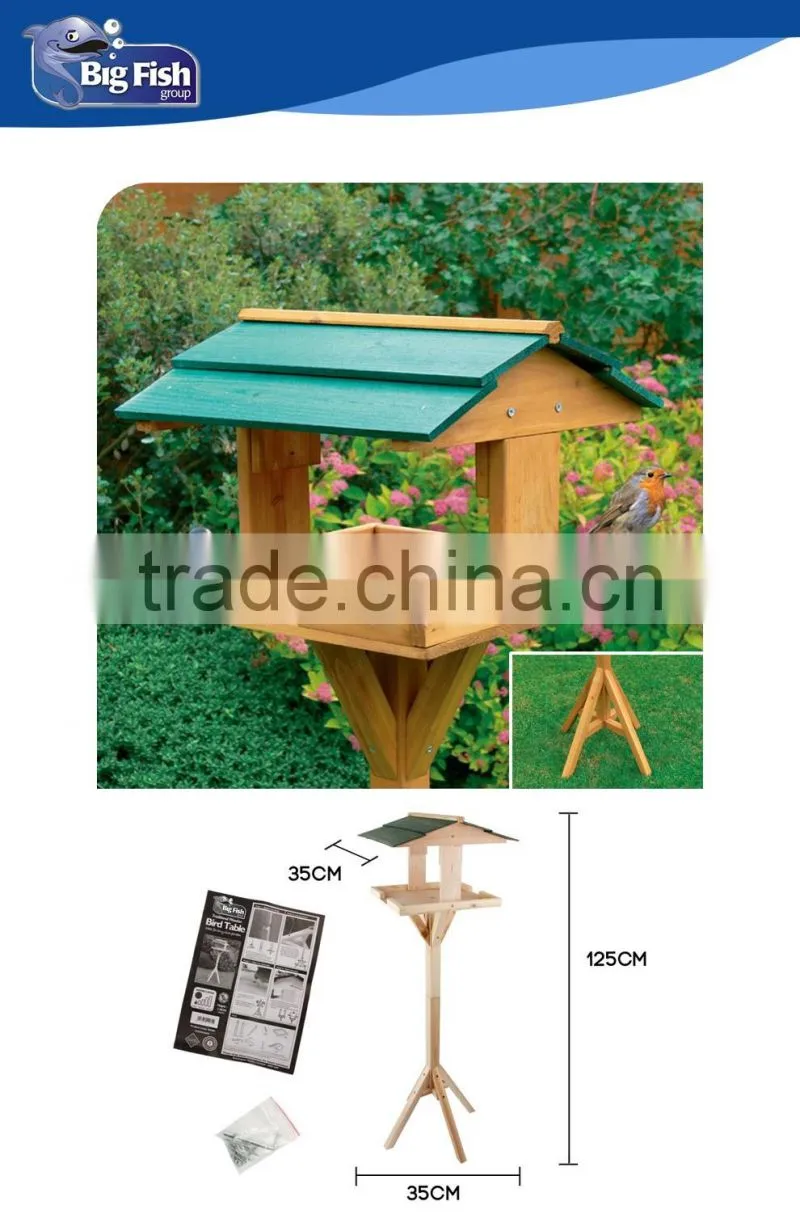 HANGING PATIO WOODEN BIRD TABLE FEEDER HOUSE FEEDING STATION OUTDOOR