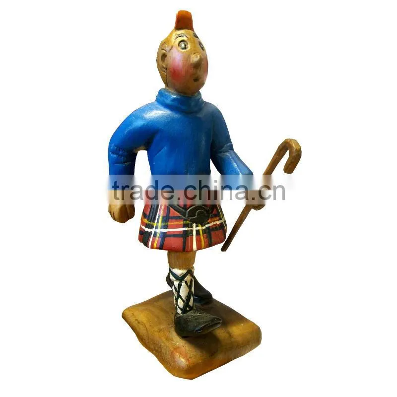 Tintin Hiking Wood Carved