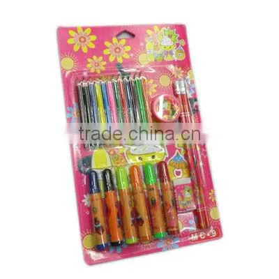 Back to school stationery set /school supplies/pencil case/ruler/sticker/eraser/kid gift