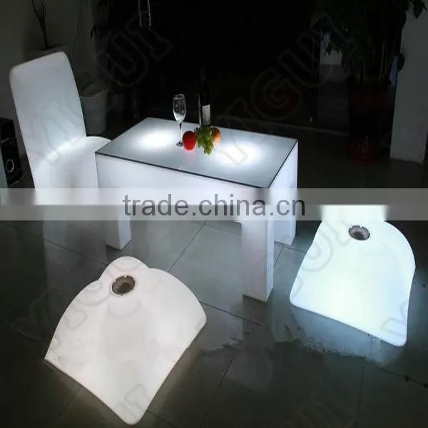LED furniture hot sale remote control illuminated portable high tables and bar stools for garden