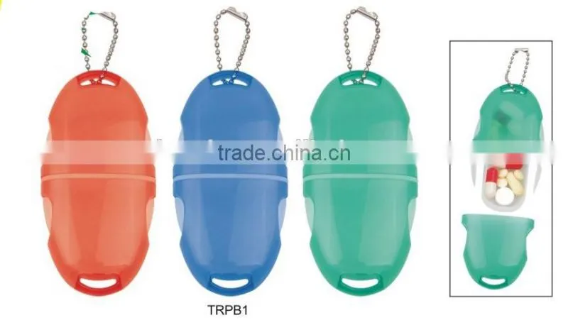 Plastic logo printed travel pill cutter with pill storage box