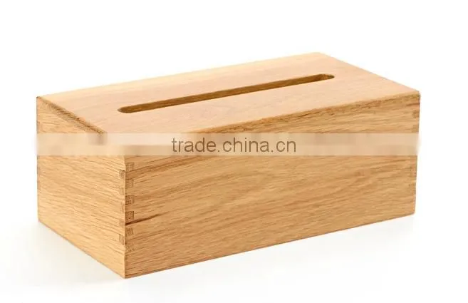 high quality plain wood car tissue box cover