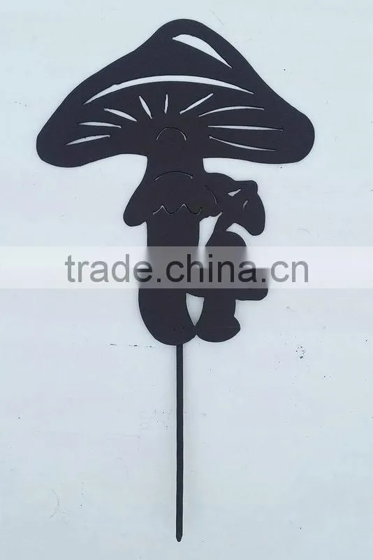 Garden stake with mushroom decoration
