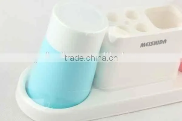 3PC double color plastic toothbrush holder and cup set bathroom set
