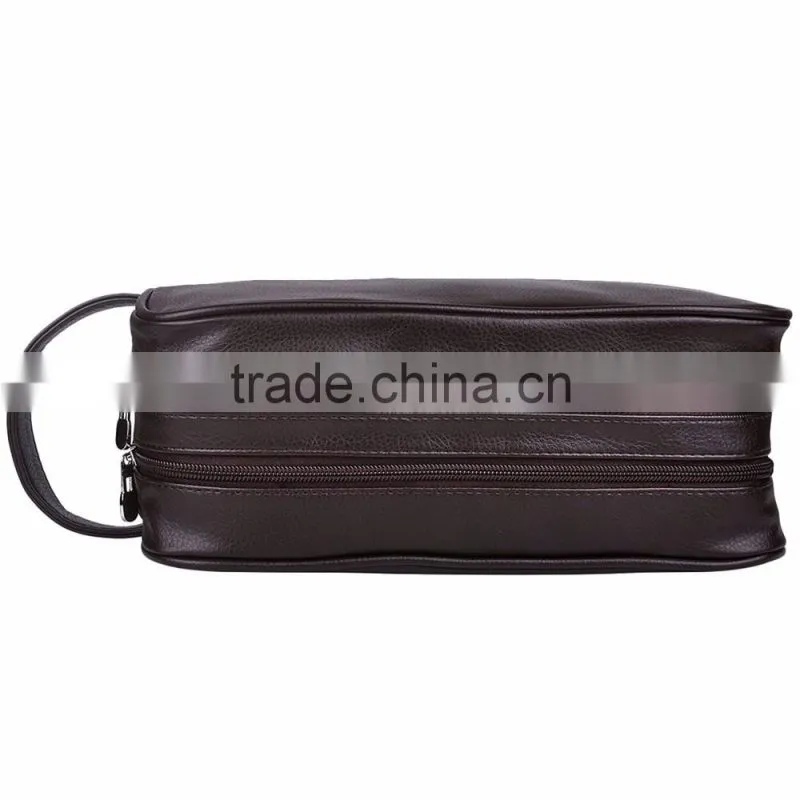 Dopp Kit Toiletry Bag Portable Travel Organizer with Three-layered Storage Sections Handle Strap
