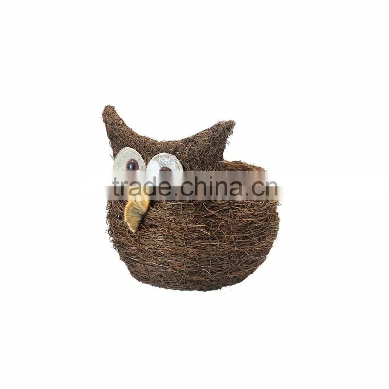 Natural Rattan Handmade Bird Shape For Garden Planting Planter