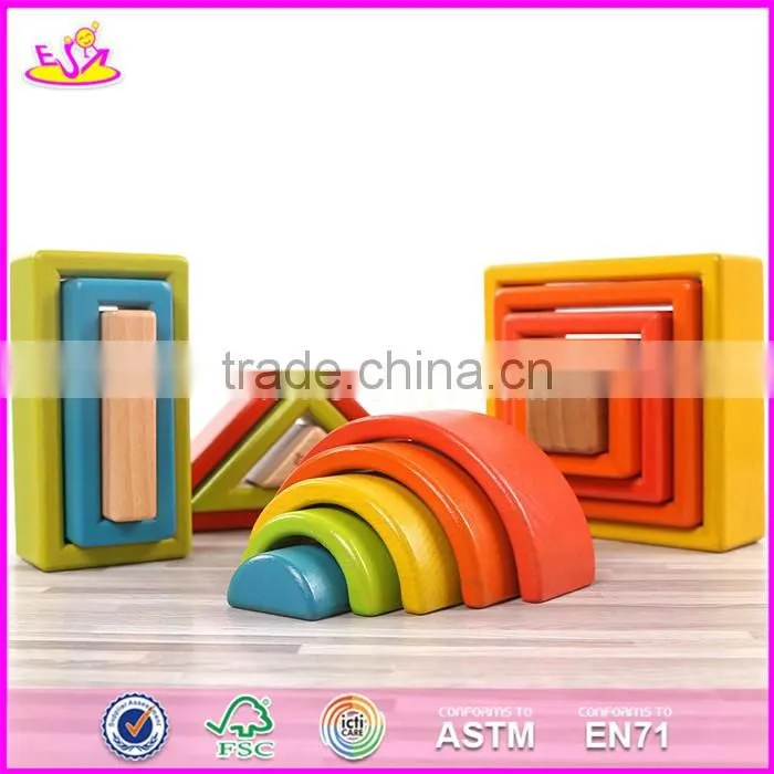 2017 New design best educational blocks wooden kids construction toys for sale online W13A135