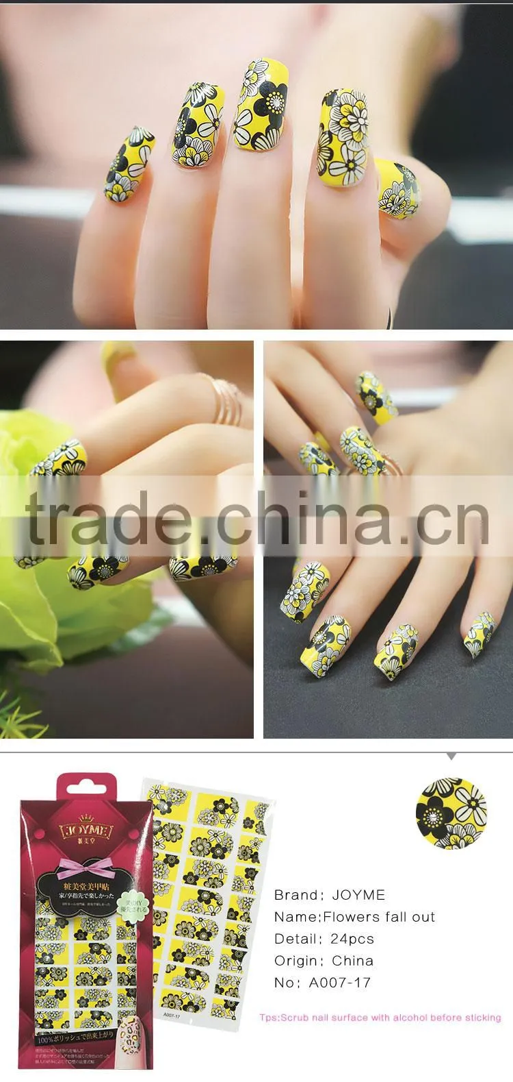 Customzied 2D type full cover self-adhensive nail art sticker