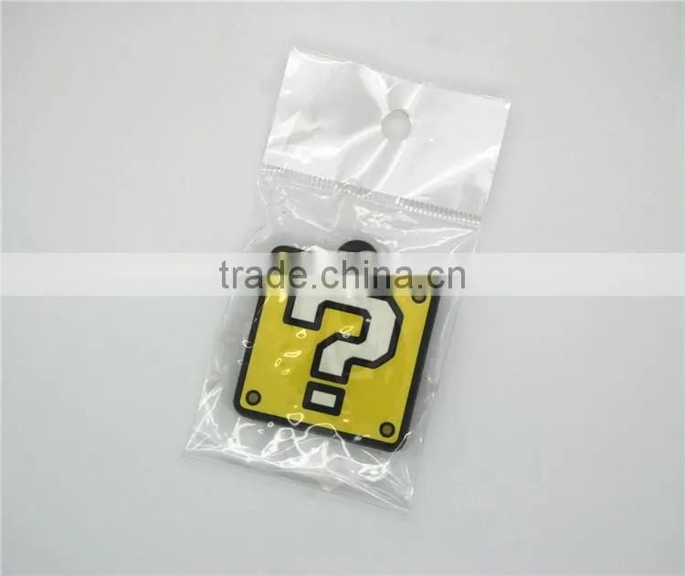 Factory supply square shape custome silicone rubber keychains