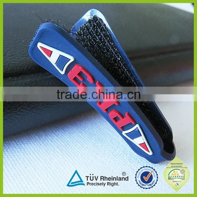 Embossed logo soft pvc customized shape OEM rubber zip puller for bag pack