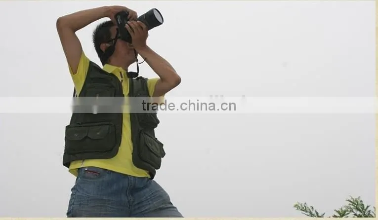 2017 New Arrival plus size male outdoor casual multi-pocket film vest fishing mesh vest jacket L-4XL