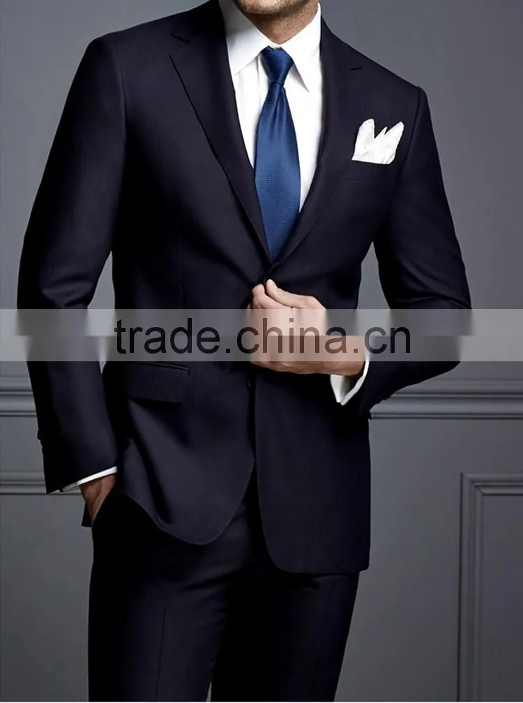 New arrival dark blue gents suits pant coat mens business & wedding suit