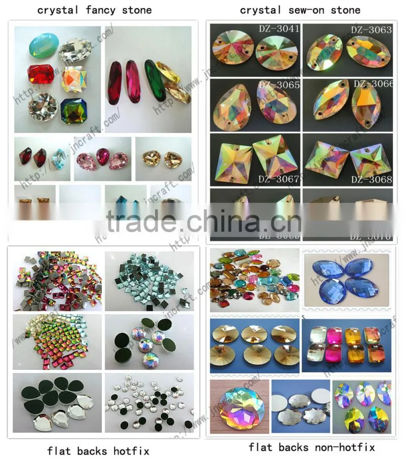 2015 wholesale flat back loose stone, glass flat abck sew-on stone
