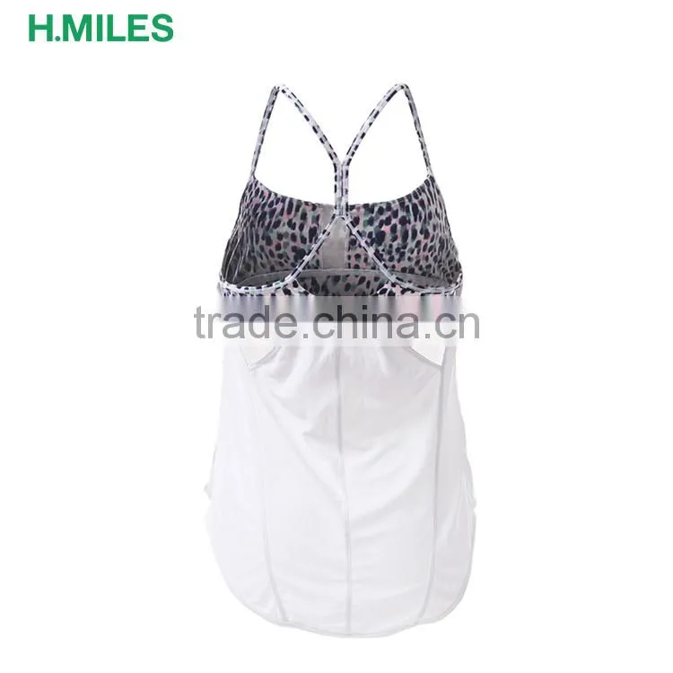 Plain Sports hot sexy activewear yoga gym tank top with built in bra