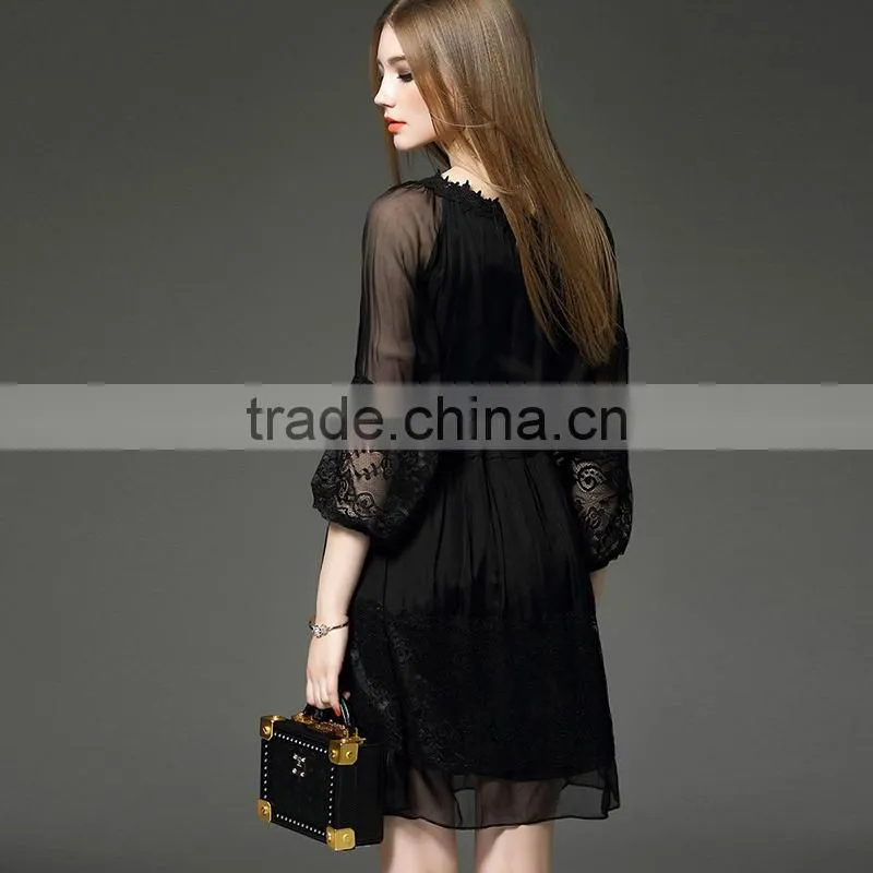 Maxnegio basic lace dress for ladies