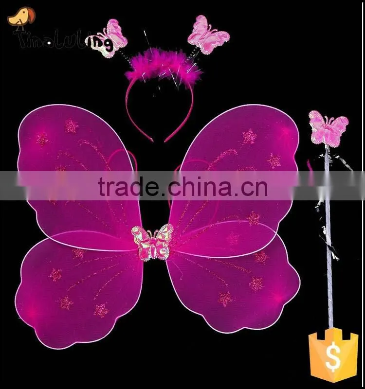 cheap single nylon butterfly fairy wings for party decorations