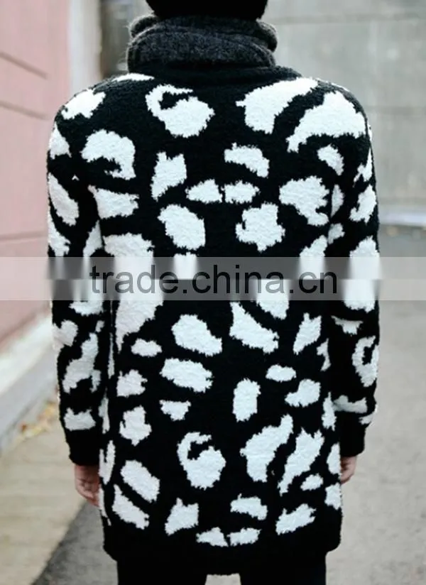 new arrival men's leopard cardigan clothing sweater