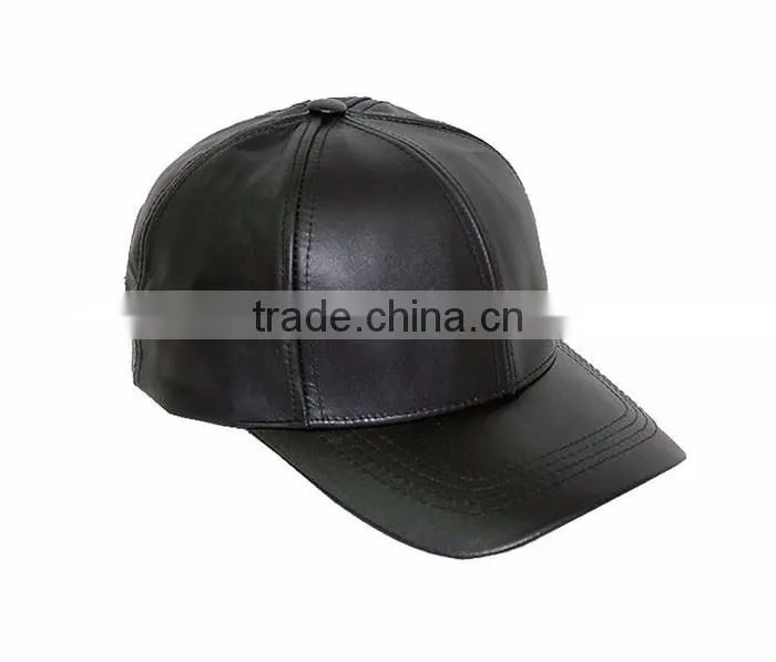 Custom blank fitted leather baseball cap for sale