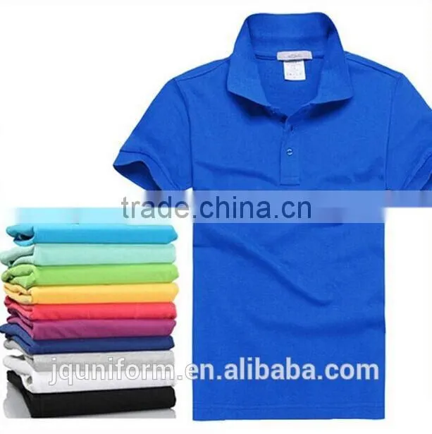 Custom Mens Blank Polo Shirt 65% Cotton 35% Polyester Blend Contrast Color Collar Custom Polo Shirts