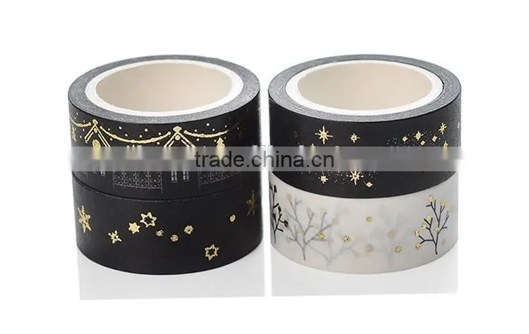 1.5cm*5m hot stamping washi tape planner accessories paper tape can be teared by hand