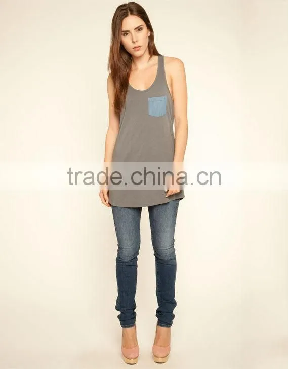 2013 Fashion Wholesale Chic Ladies Cotton Vest Latest Design