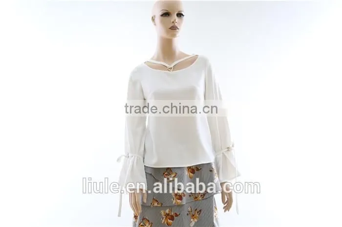 Ladies tops and blouses new fashion long sleeve ruffle blouses women