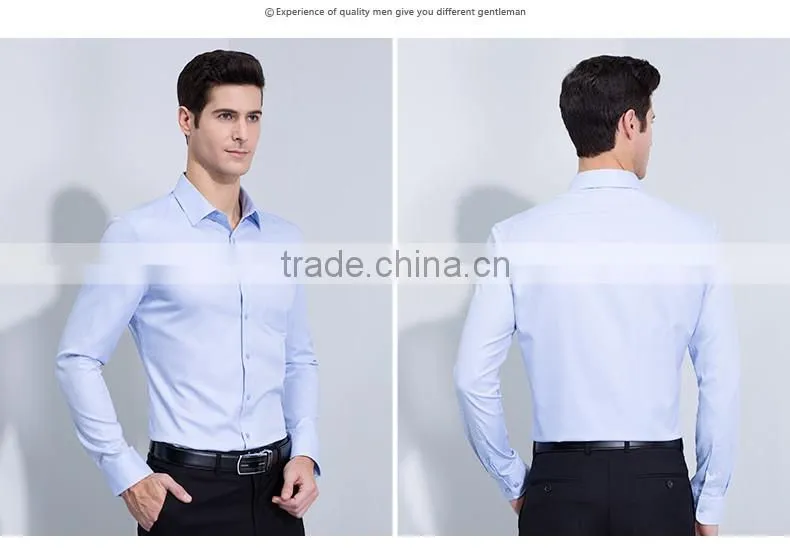 Classic italian bamboo solid color business formal men's shirt with good offer