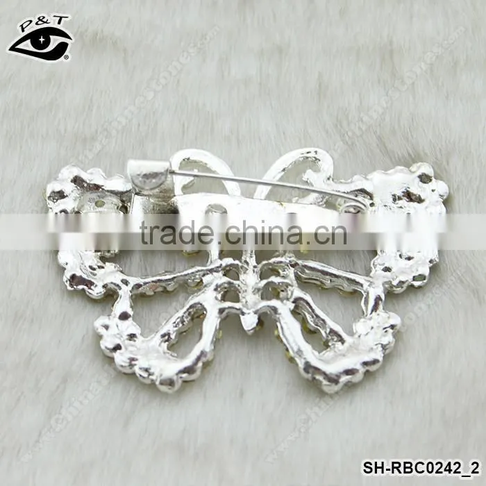 Butterfly Rhinesone Brooch Crystal Pins for wedding invitation brooch pins