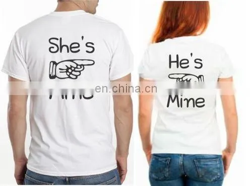 top selling products in alibaba stylish fashion custom print unisex or lover's t-shirts 100% cotton matching couple T shirt