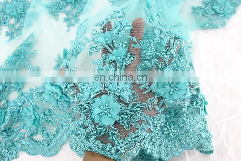 China suppliers handwork embroidery designs/handwork beaded lace fabric/handwork 3d embroidery lace fabric for wedding party