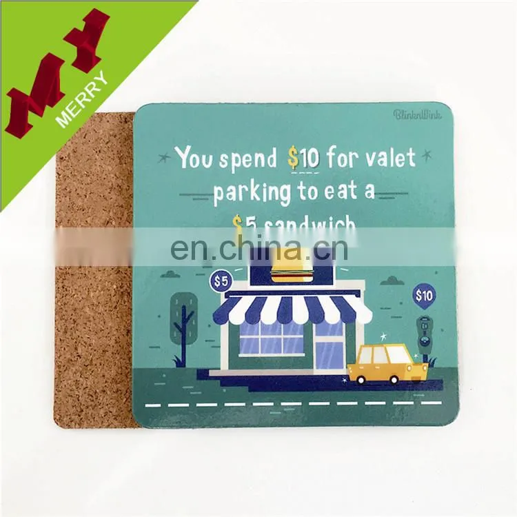 Eco-friendly paper wood coaster with personalized logos