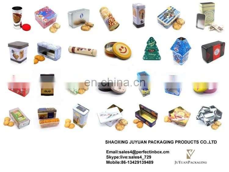 Food grade custom empty cookie packaging metal tin box wholesale