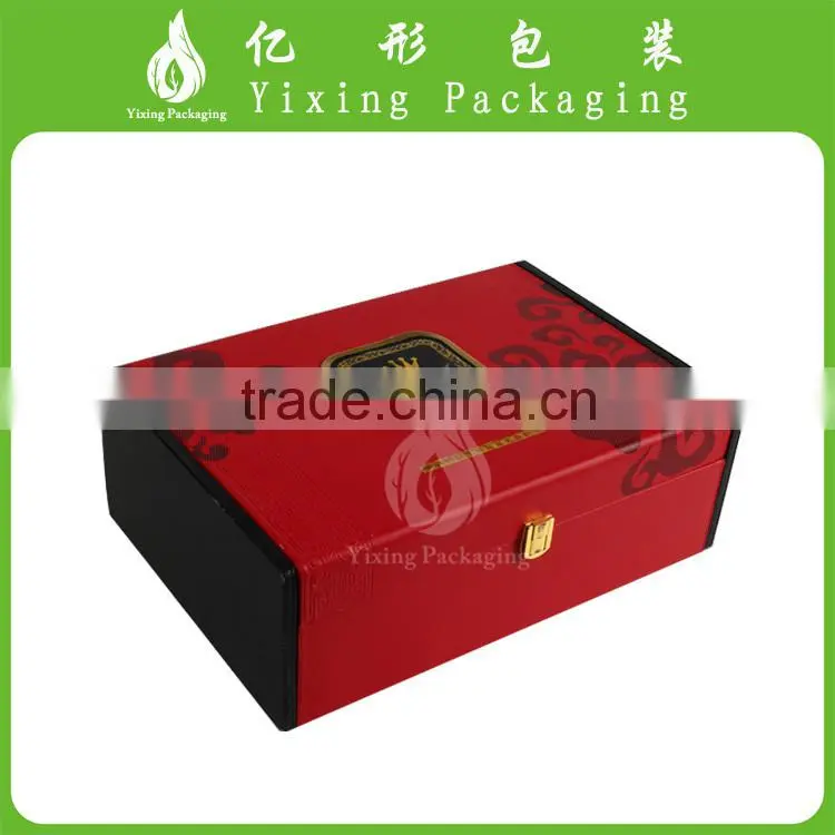 Sale! Fashion Red and White PU Leather Surface Gift Packaging Box