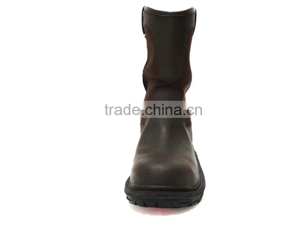 Best quality brown color pull-up rubber sole safety rigger boots