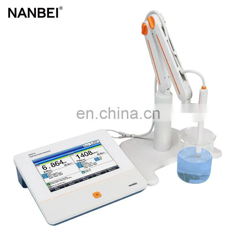 1-5 points calibration pH EC ISE DO Temp sensor portable multiparameter water quality meter price