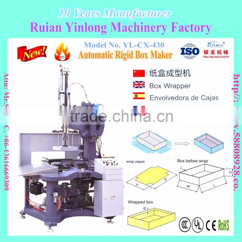 YL-CX-420 New Condition Rigid Box Making Machine/CE automatic rigid box making machine