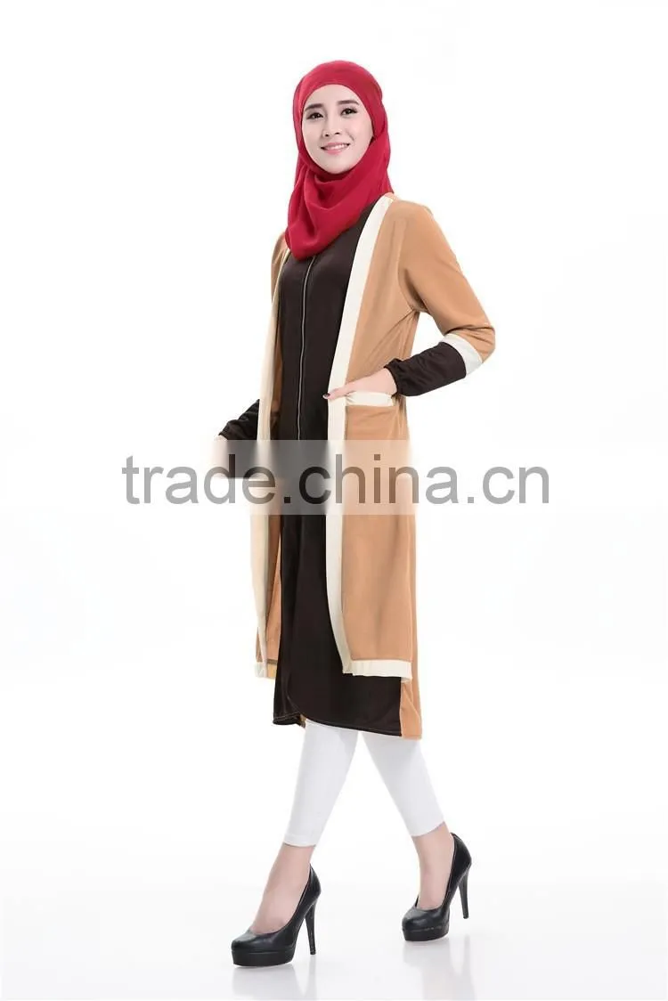 Chiffon shirt long sleeve blouses tops plus size for muslim women clothing B048