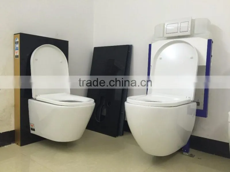 Wall hung Toilet P-trap 180mm Round WC Pan for Concealed Cistern or Console Flushing Cistern WATERMARK WC-6005